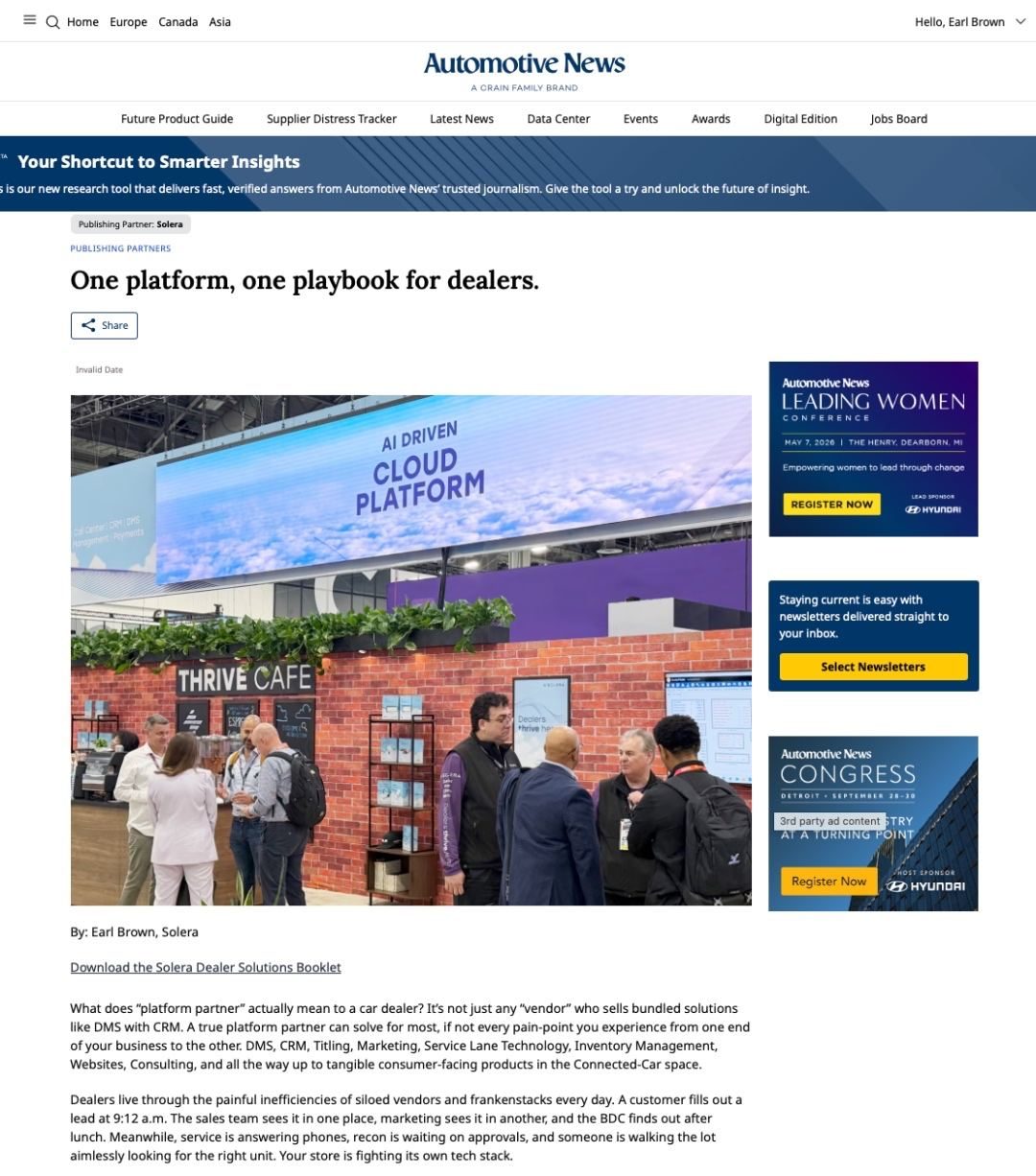 Automotive News platform article
