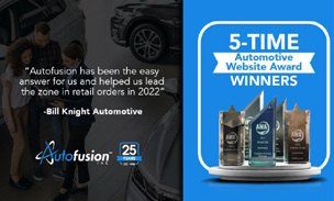 Autofusion five-time Automotive Website Award winners