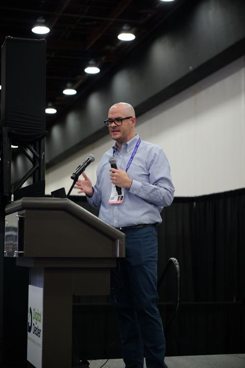 Keynote · At the podium
