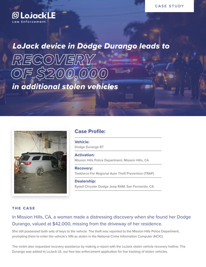 Dodge Durango Leads to More Recoveries cover